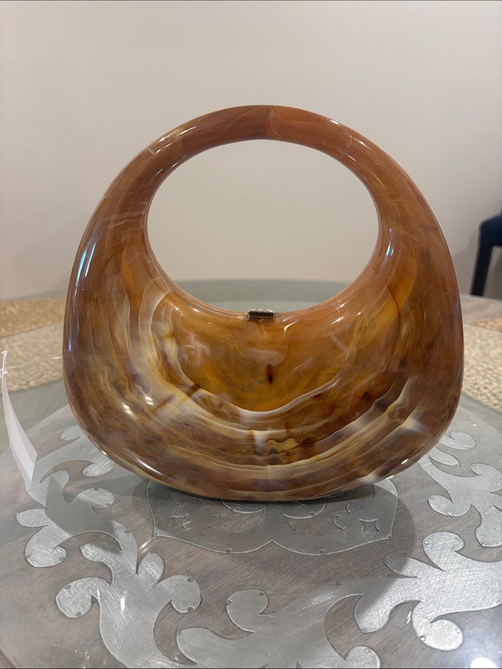 Marble Crescent design Handbag-unique Style Sculpture